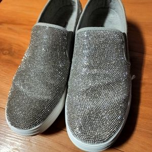 Rhinestone slip on shoes